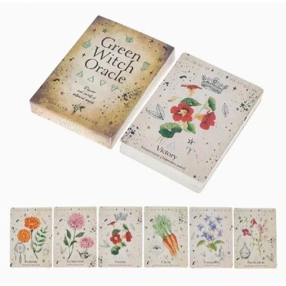 Green Witch 44 Oracle Card Deck & E-Guideboook 3x4" Cards -Spiritual Guidance - Picture 4 of 9